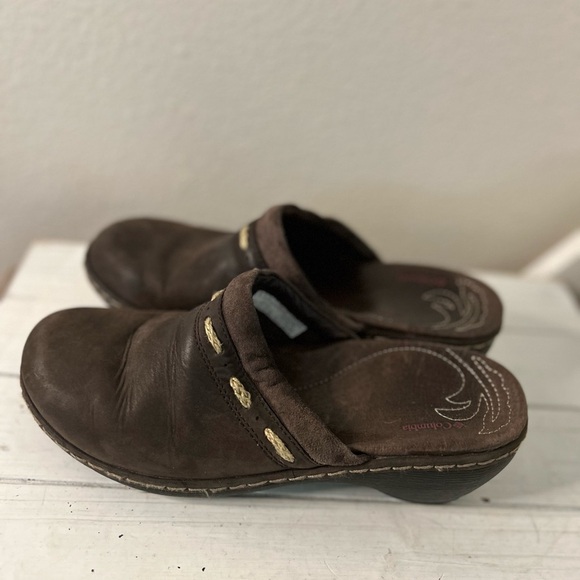 Columbia Dark Brown Mules with Cream Details - Picture 3 of 7